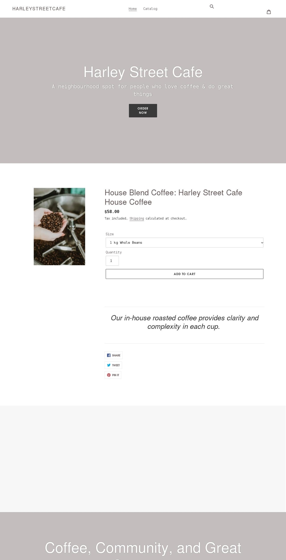 harleystreetcafe.com shopify website screenshot