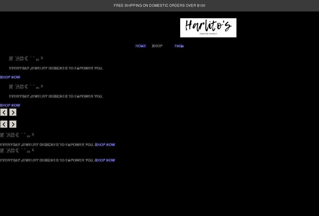 harlitosbraceletco.com shopify website screenshot