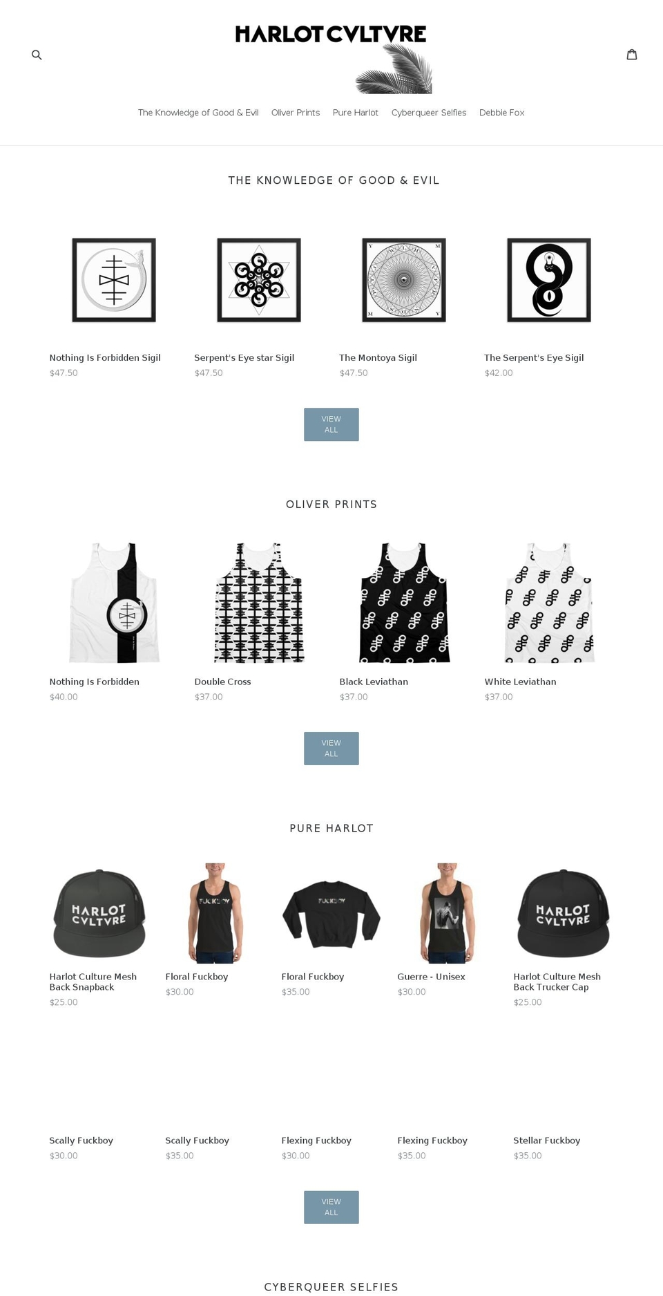 harlotculture.com — Shopify storefront screenshot