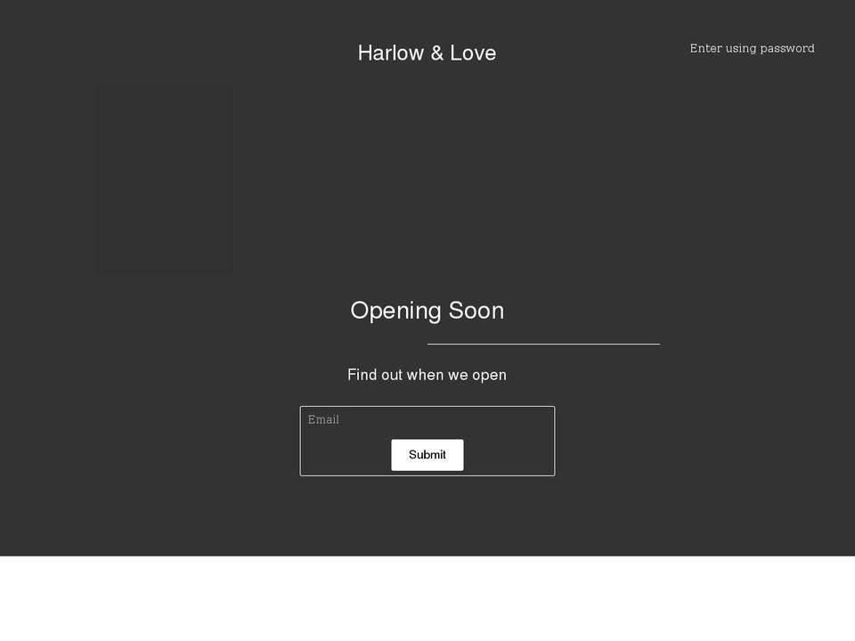 harlowandlove.com shopify website screenshot