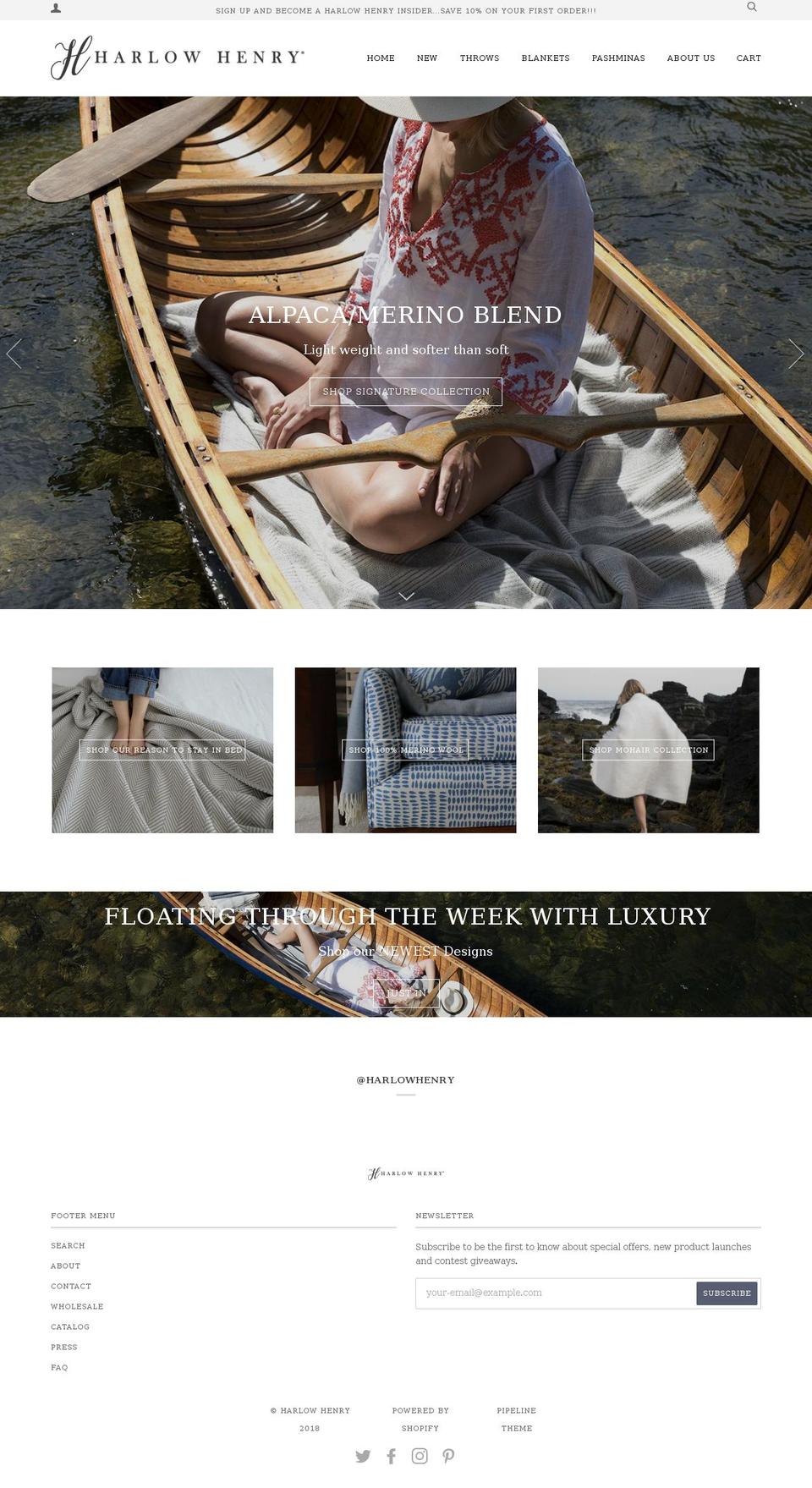 harlowhenry.com shopify website screenshot