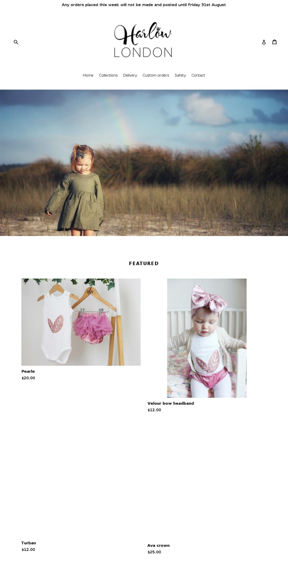 harlowlondon.com — Shopify storefront screenshot