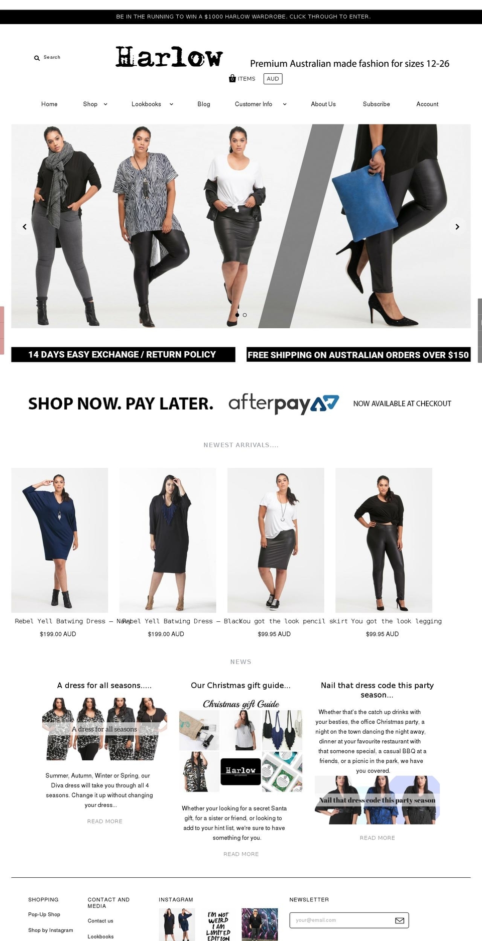 harlowstore.com shopify website screenshot