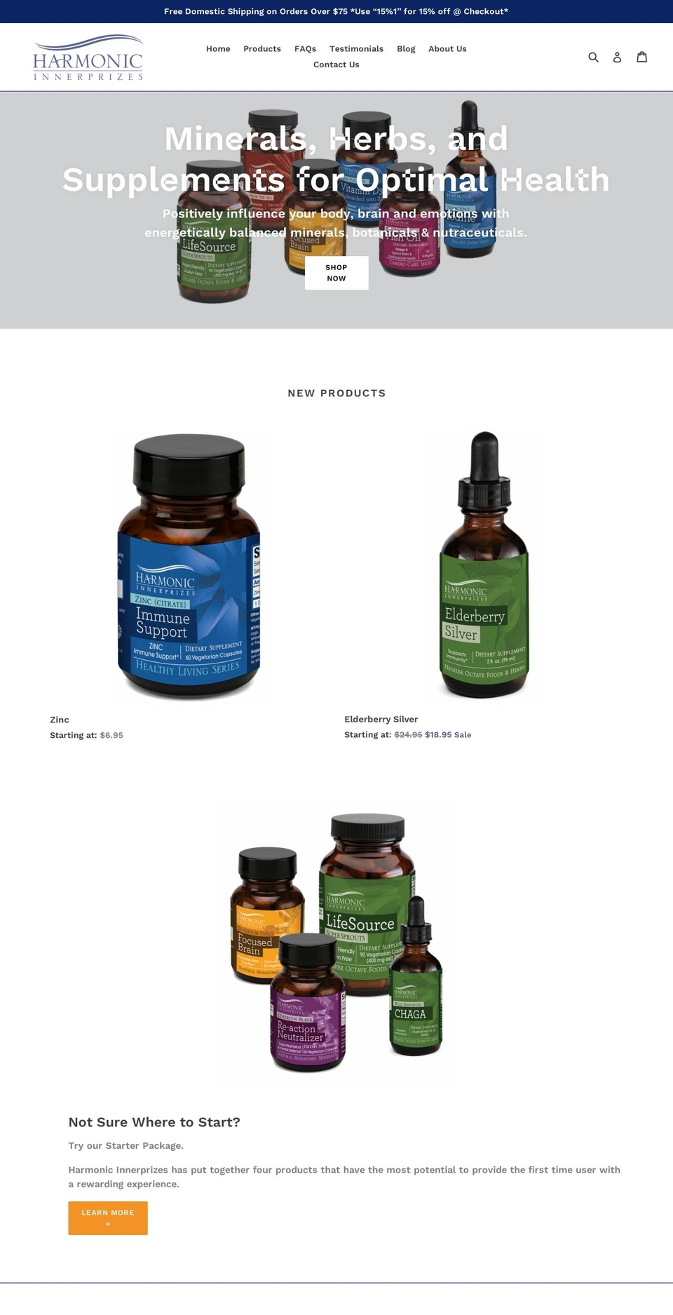 harmonic-innerprizes.myshopify.com — Shopify storefront screenshot