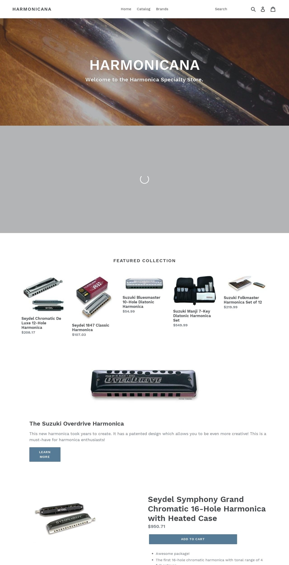 harmonicana.com shopify website screenshot