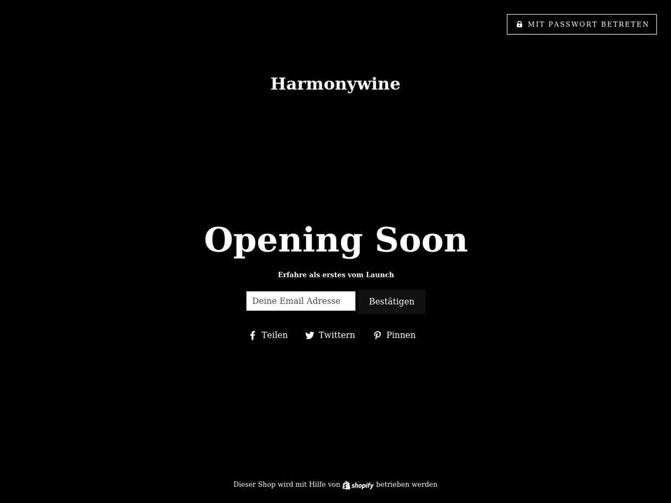 harmony-wine.com shopify website screenshot