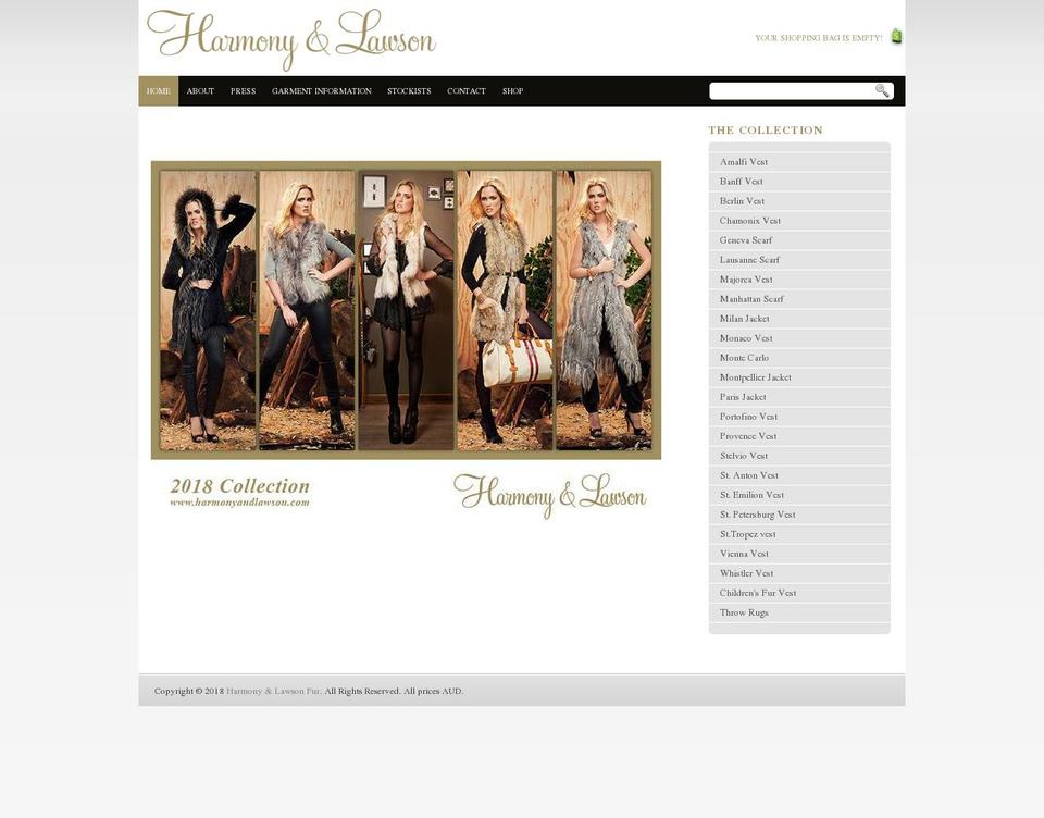 harmonyandlawson.com shopify website screenshot