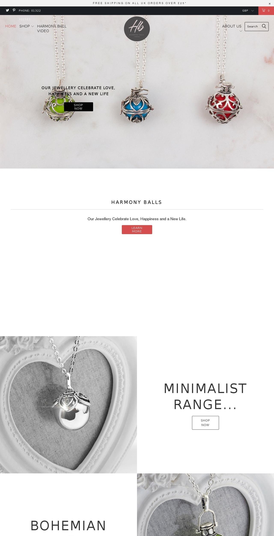 harmonyballcompany.com shopify website screenshot