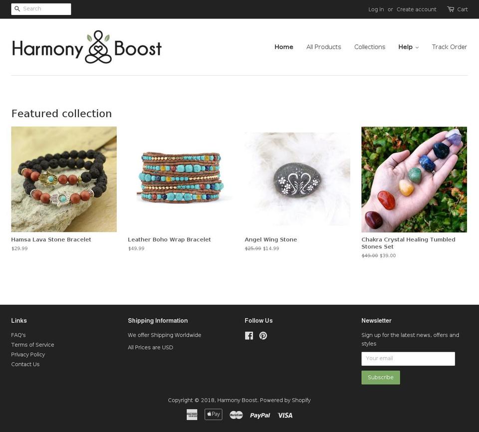 harmonyboost.com — Shopify storefront screenshot