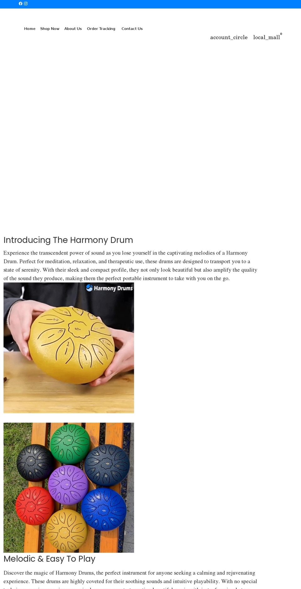 harmonydrums.com shopify website screenshot