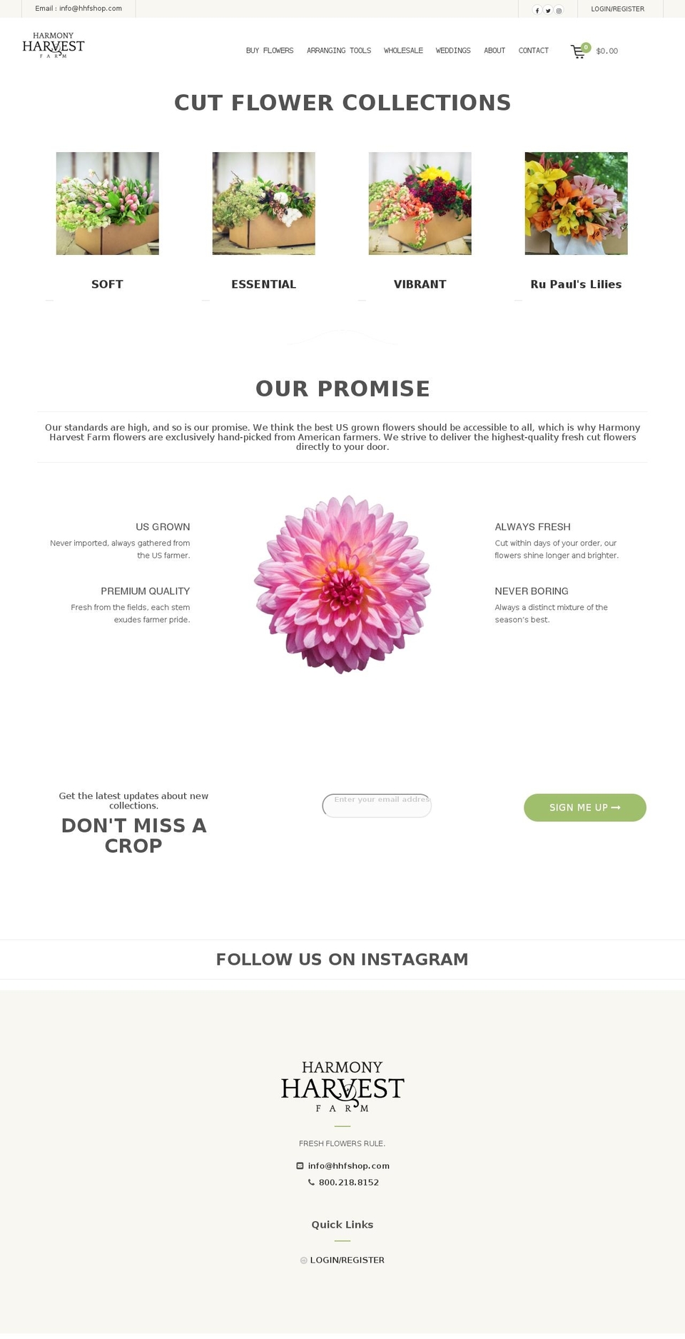 harmonyharvestfarm.com shopify website screenshot