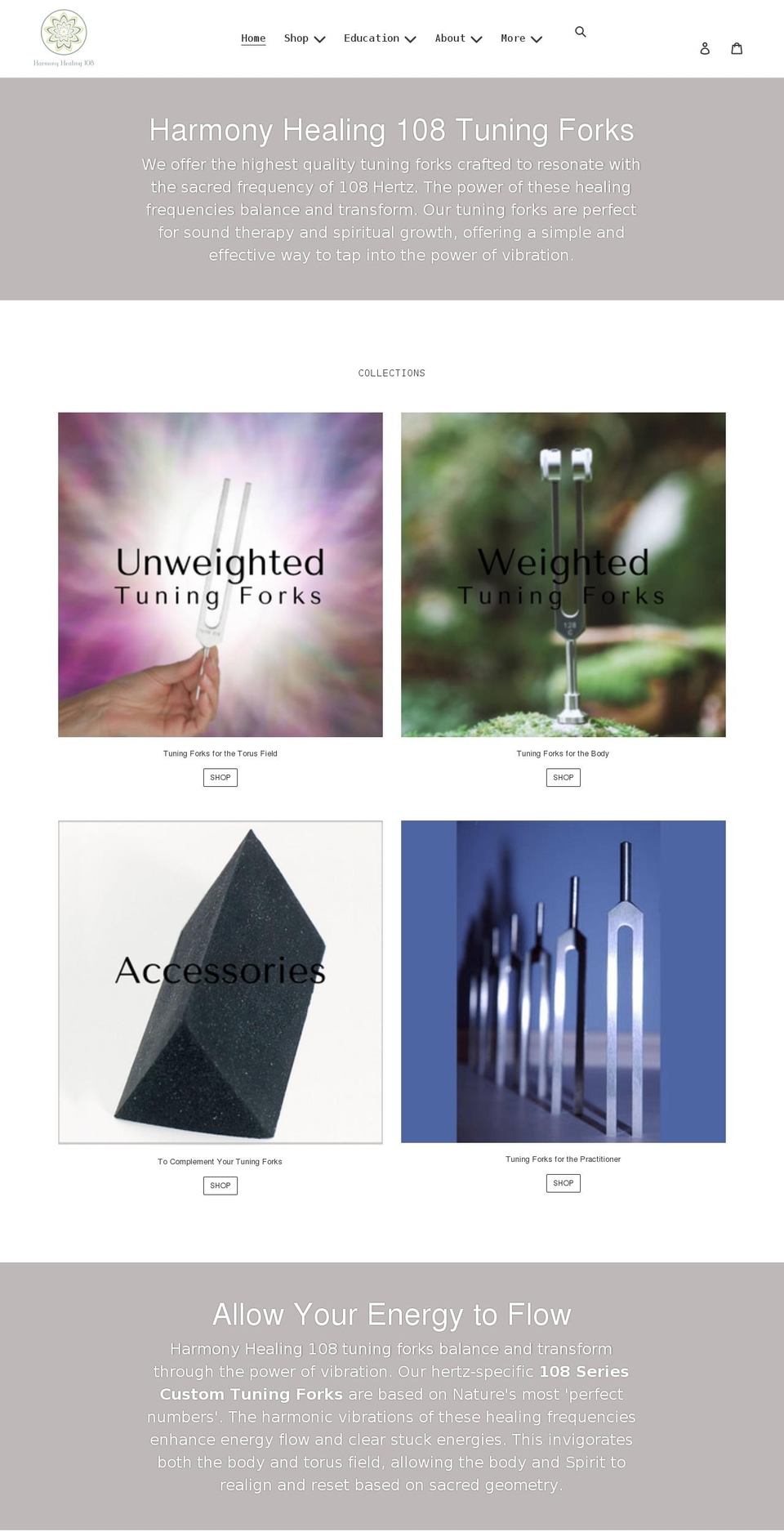harmonyhealing108.com shopify website screenshot