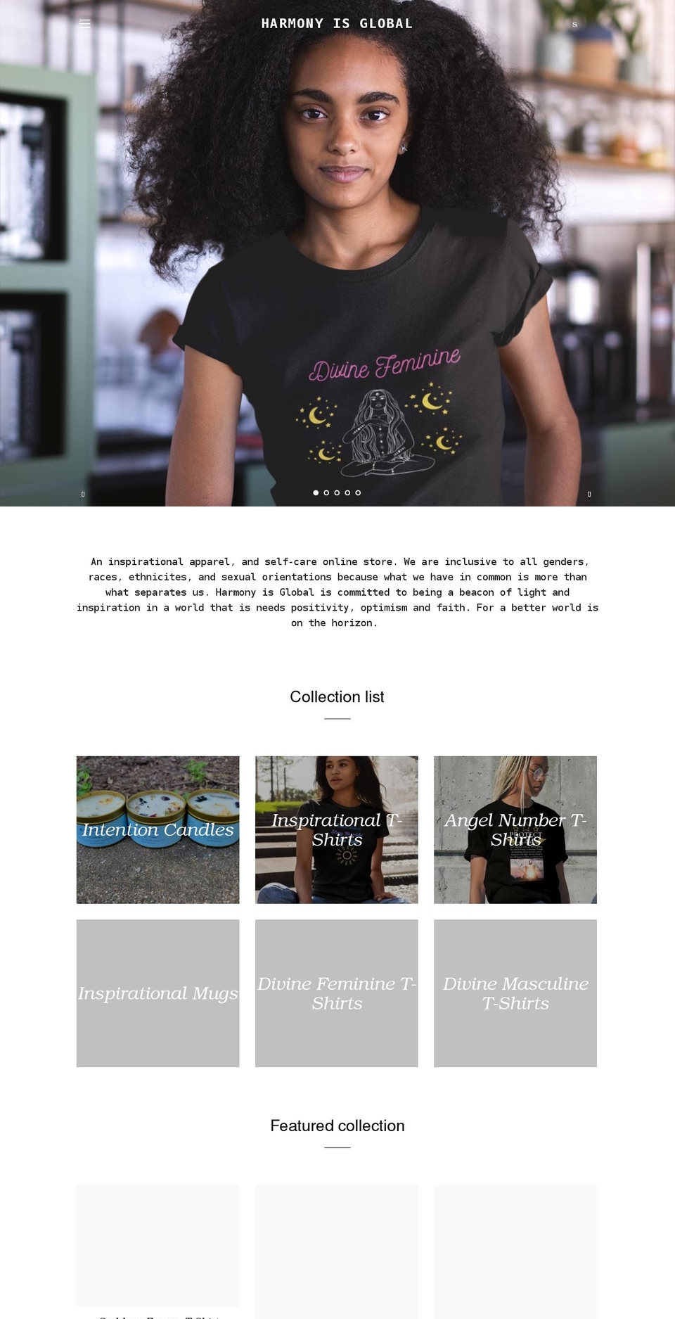 harmonyisglobal.com shopify website screenshot