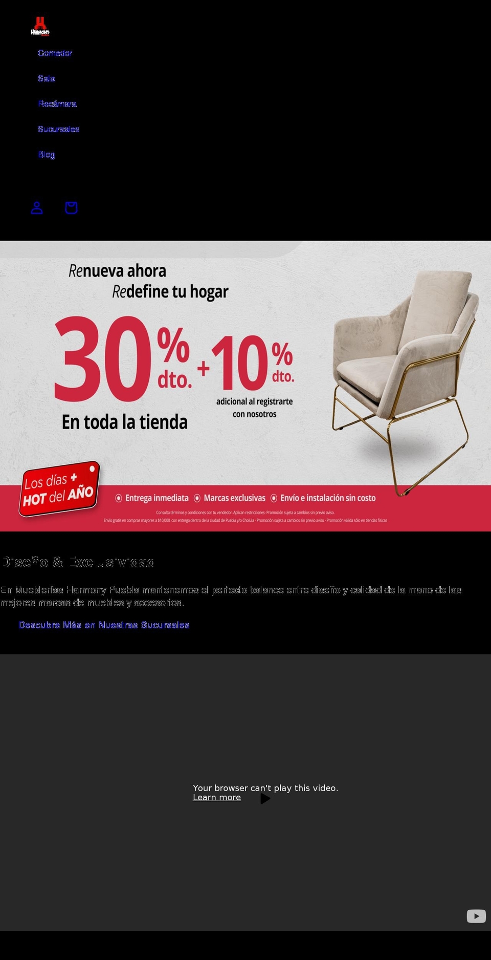 harmonymexico.com.mx shopify website screenshot