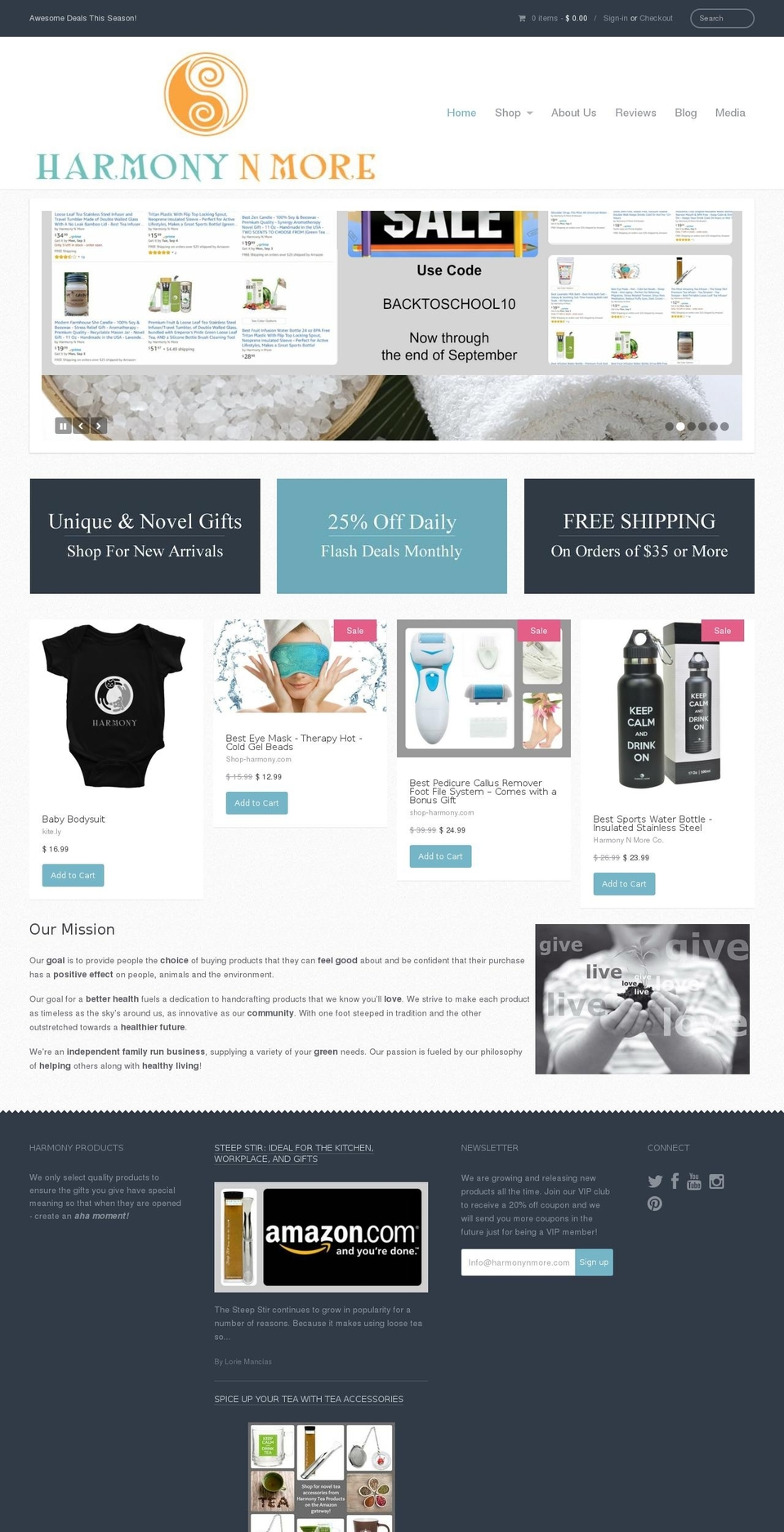 harmonynmore.com — Shopify storefront screenshot