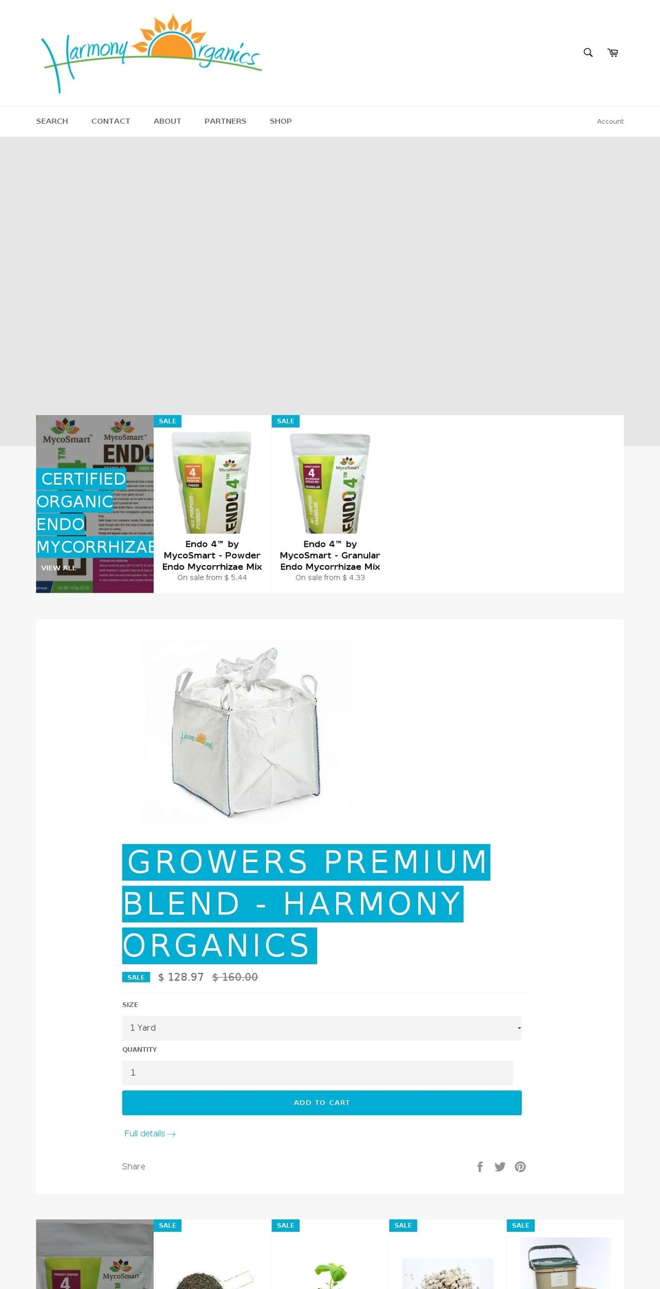 harmonysoil.com — Shopify storefront screenshot