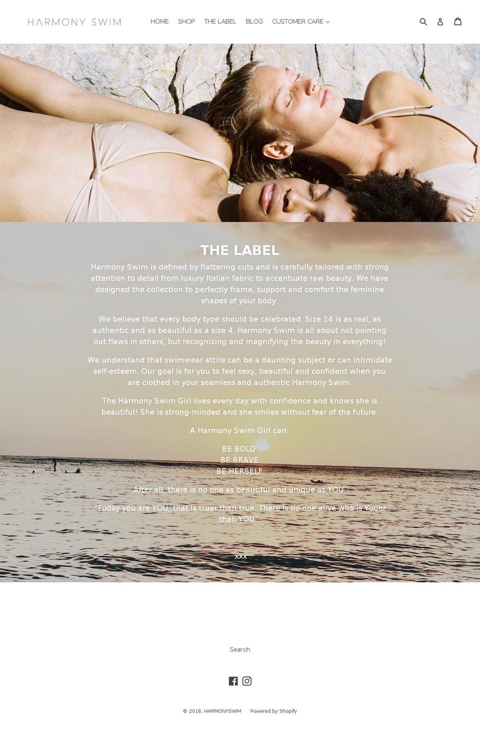 harmonyswim.com — Shopify storefront screenshot