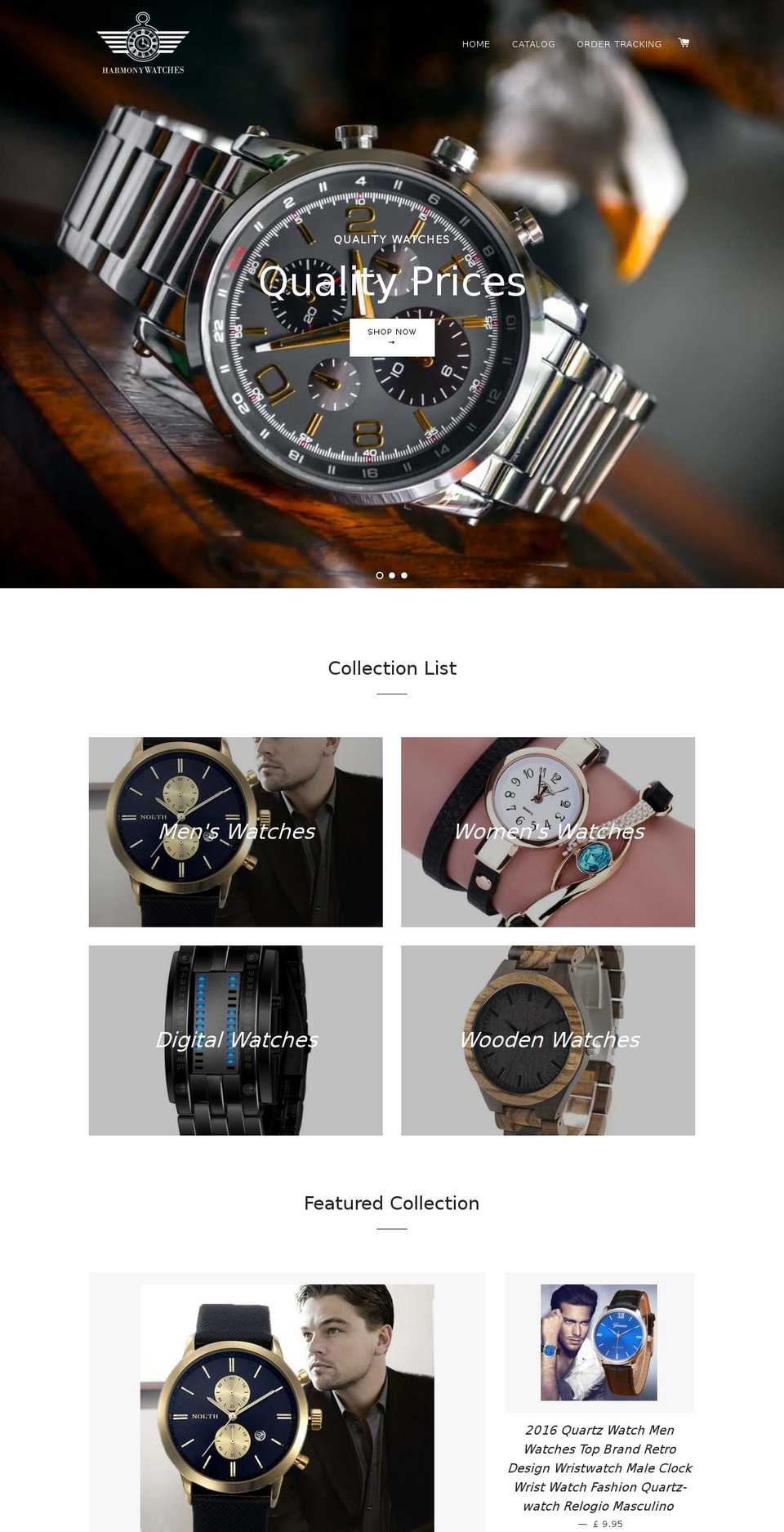 harmonywatches.com shopify website screenshot