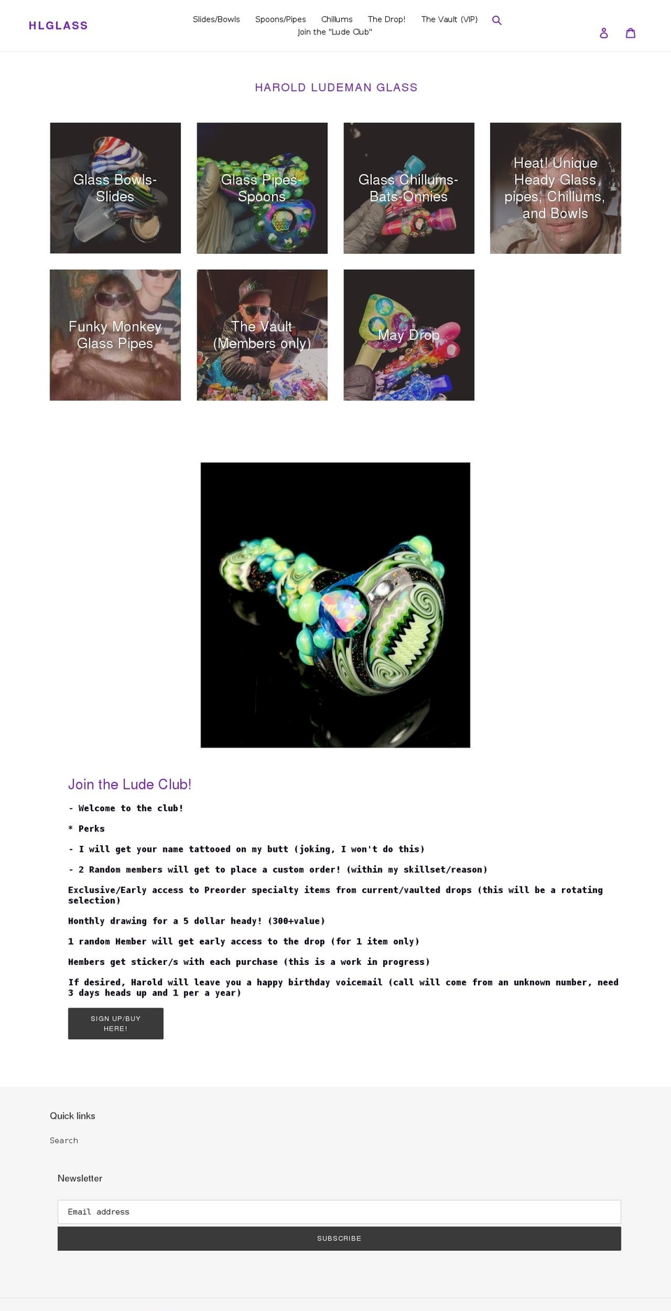 haroldludeman.com shopify website screenshot