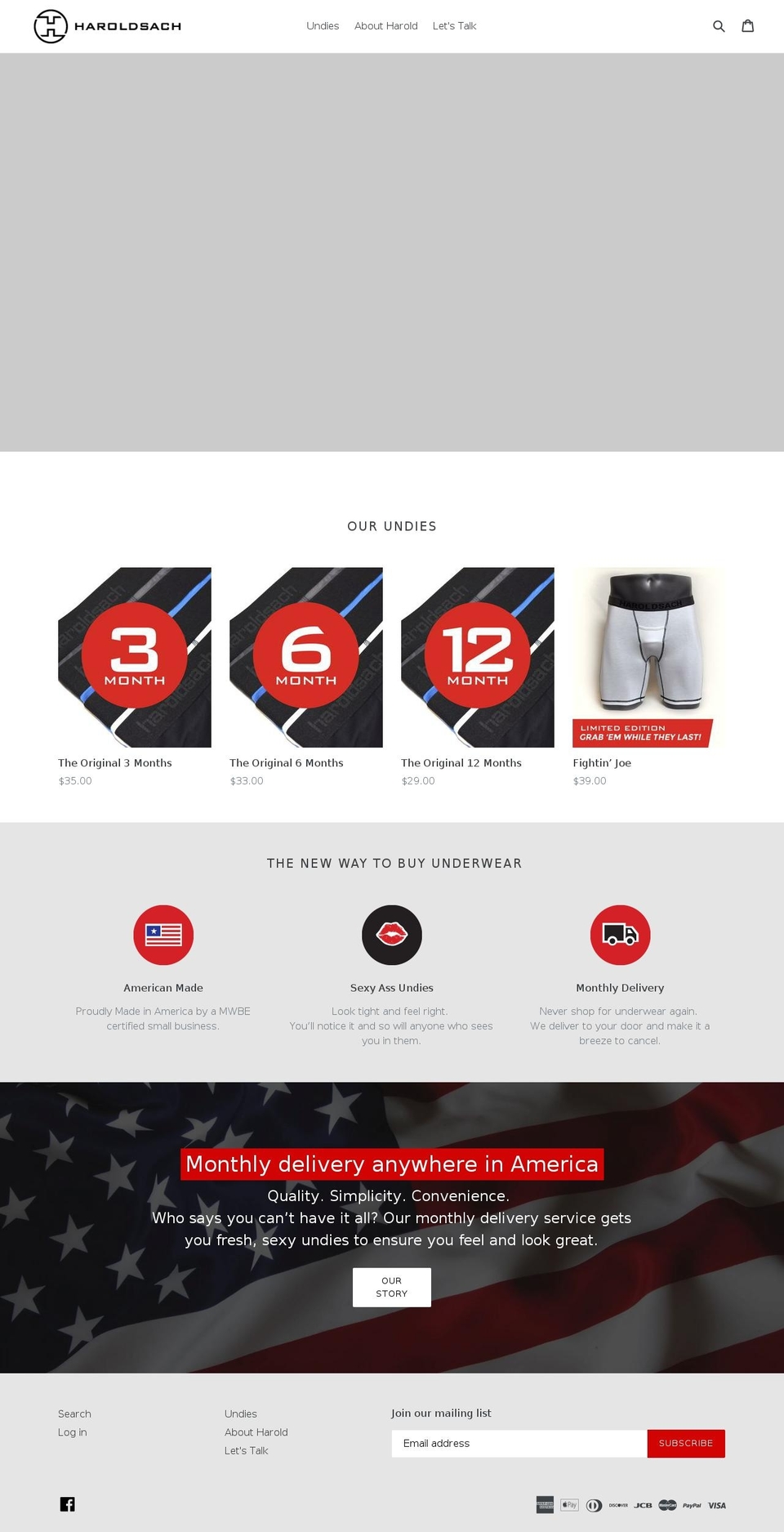 haroldsach.com shopify website screenshot