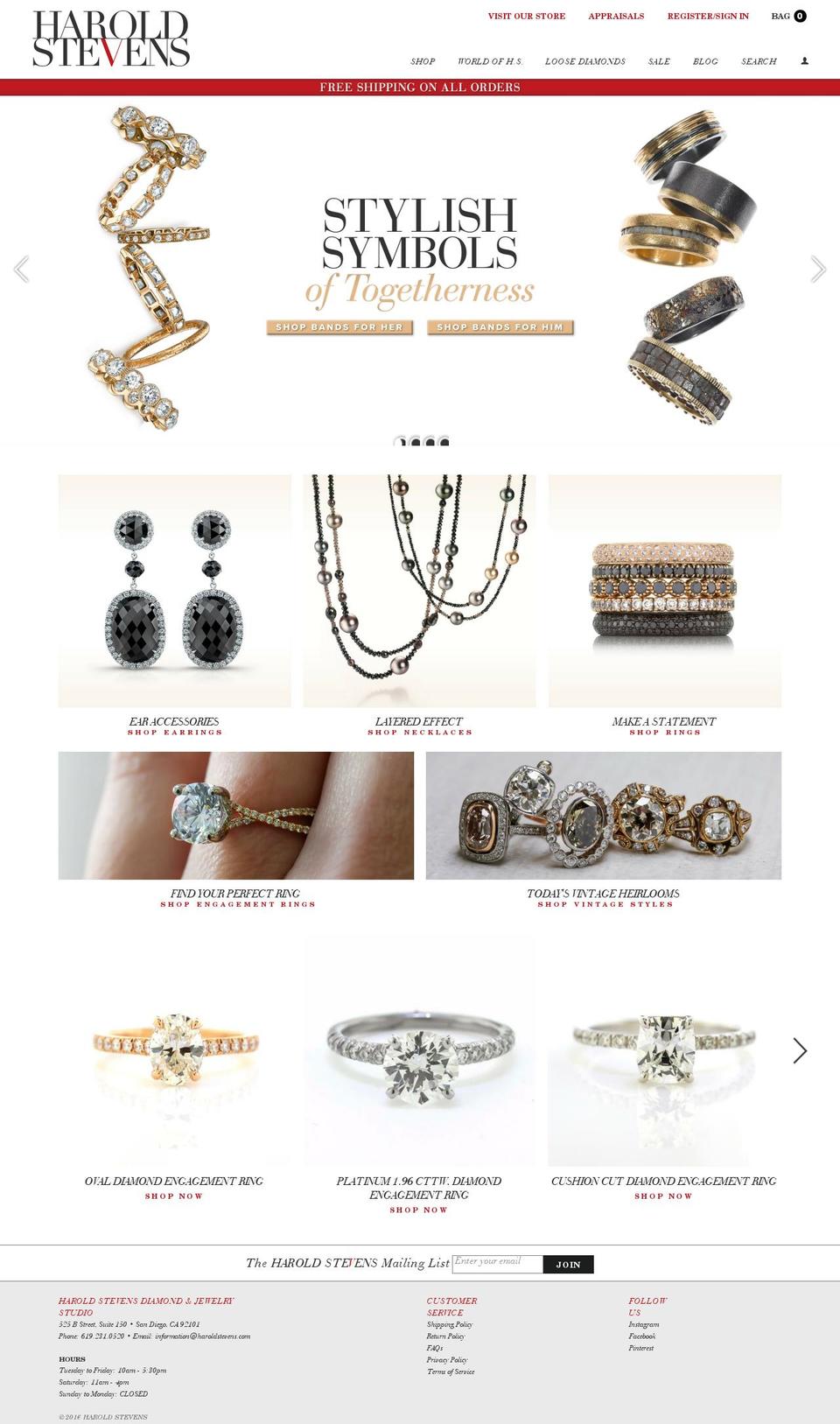 haroldstevens.com shopify website screenshot