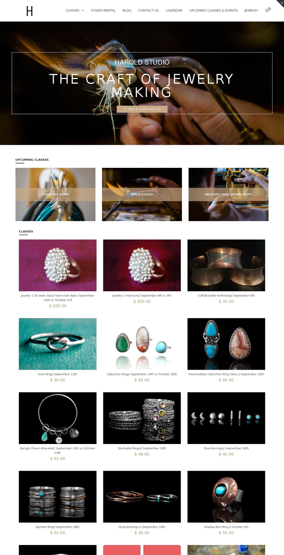 haroldstudiojewelry.com shopify website screenshot