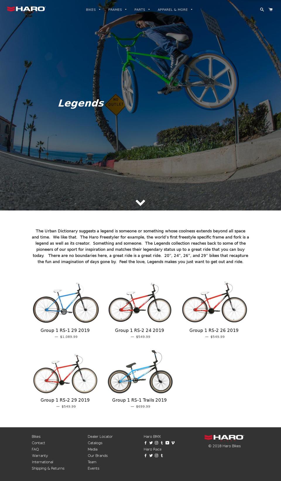 harovintagebmx.com — Shopify storefront screenshot