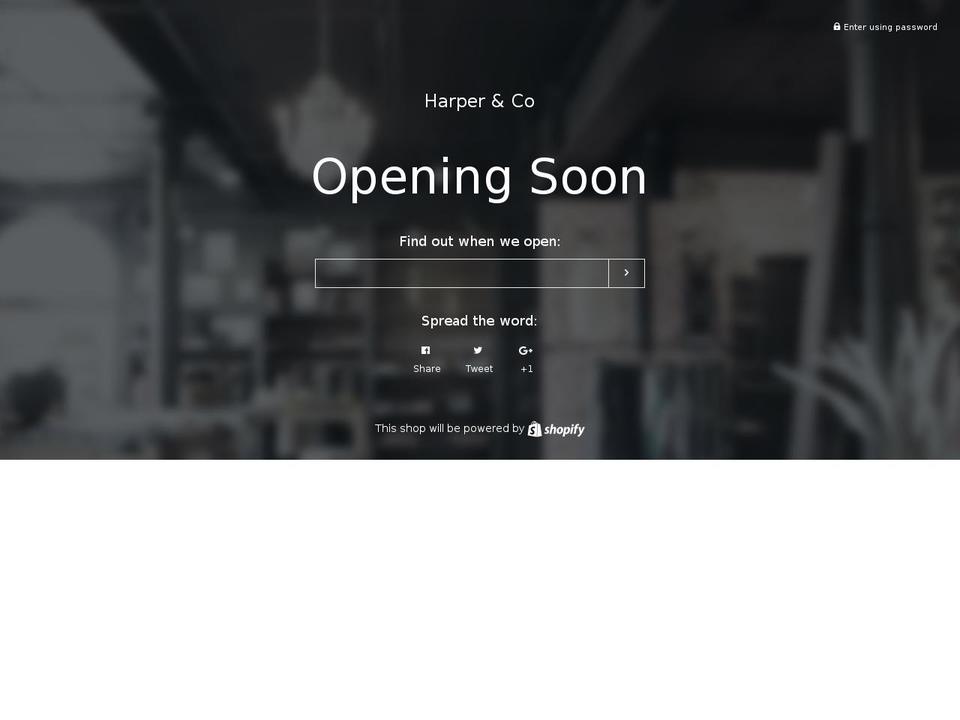harperandcoorganics.com shopify website screenshot