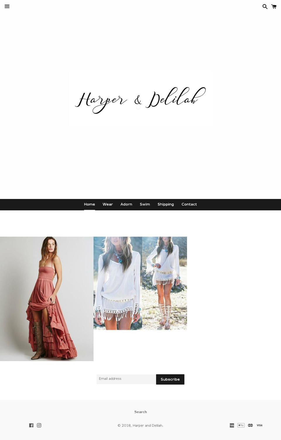 harperanddelilah.com — Shopify storefront screenshot