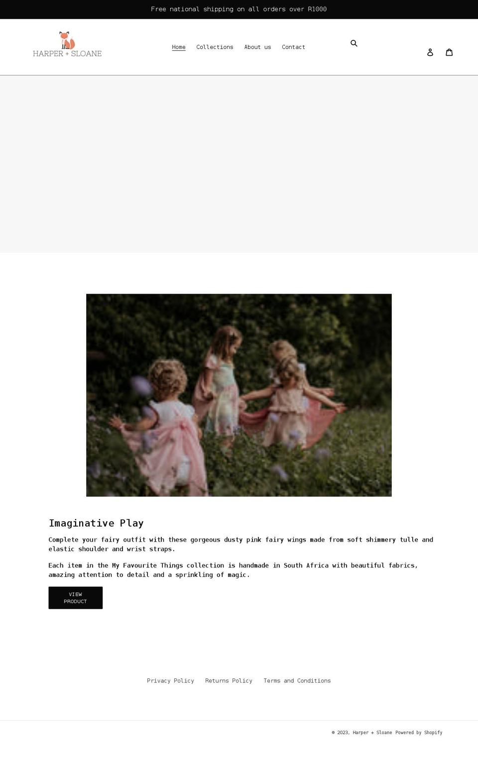 harperandsloaneza.com shopify website screenshot