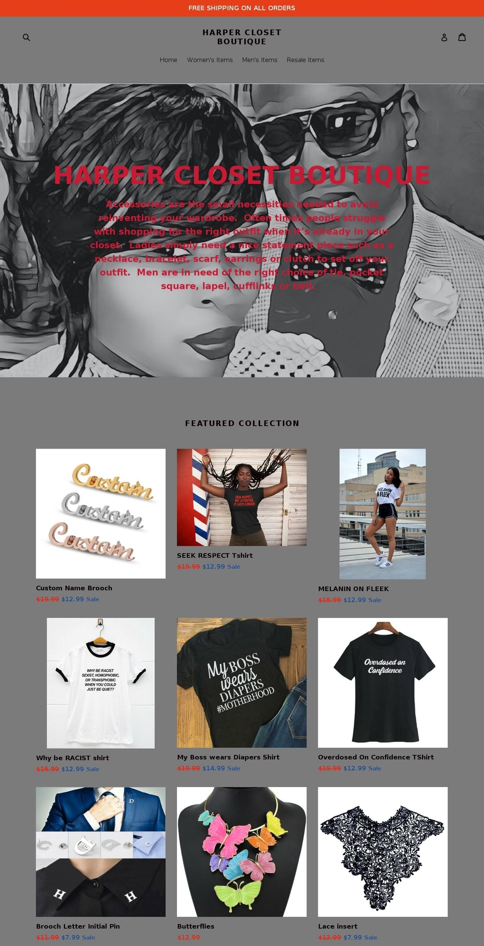 harperclosetboutique.com — Shopify storefront screenshot