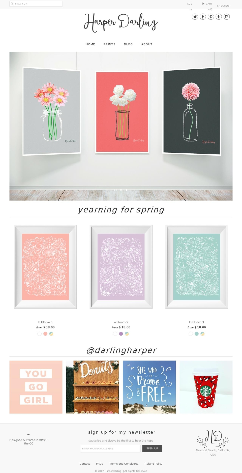 harperdarling.com shopify website screenshot