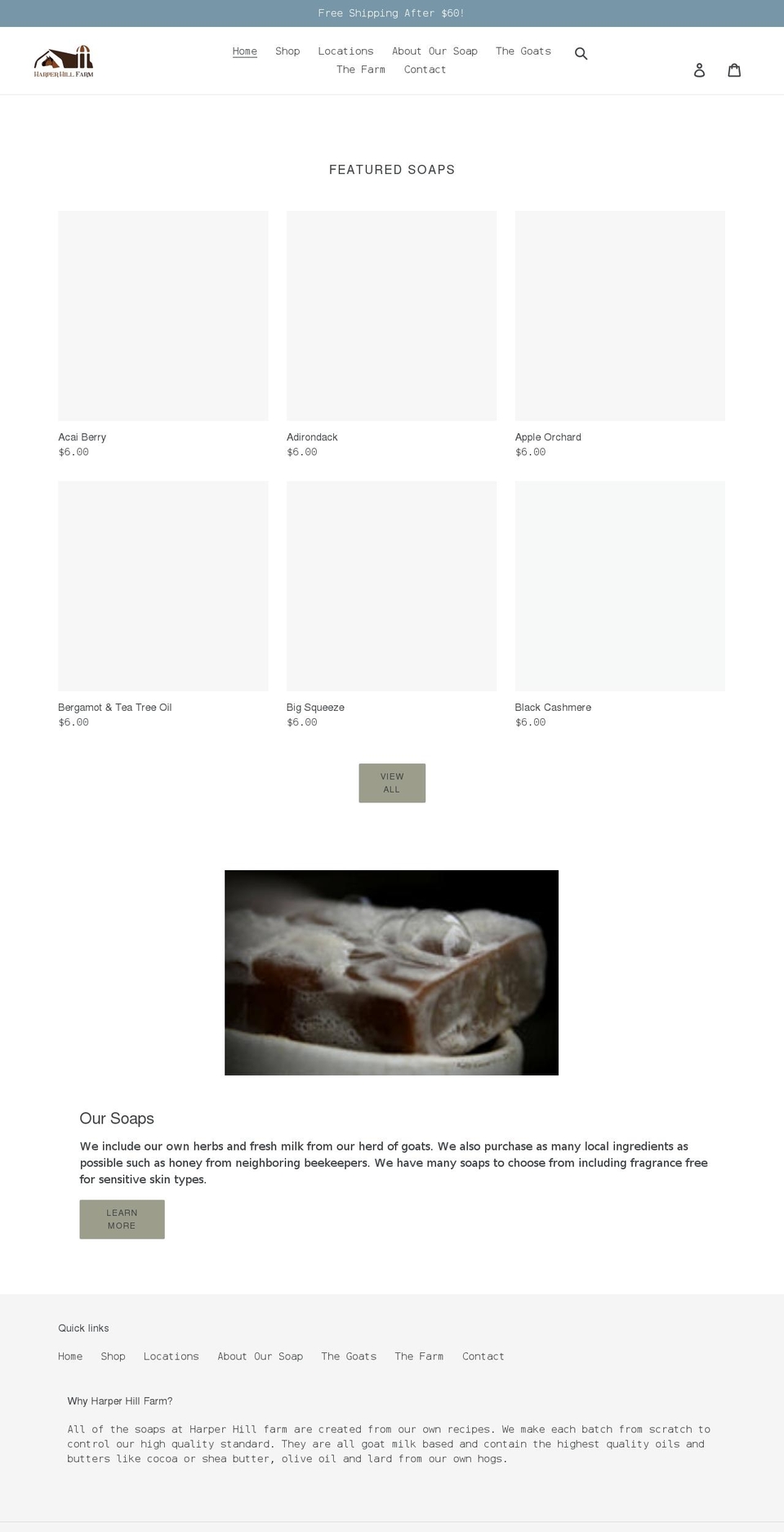 harperhillfarm.com shopify website screenshot