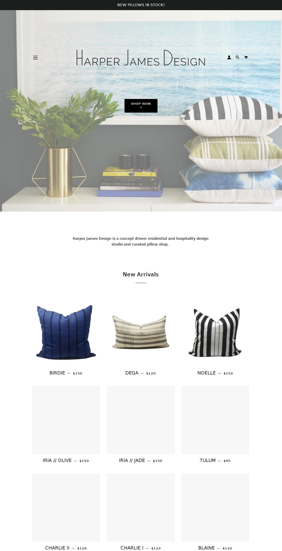 harperjamesdesign.com — Shopify storefront screenshot