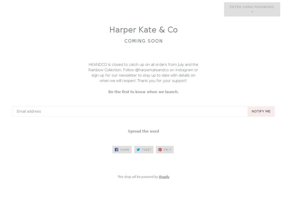 harperkateandco.com — Shopify storefront screenshot