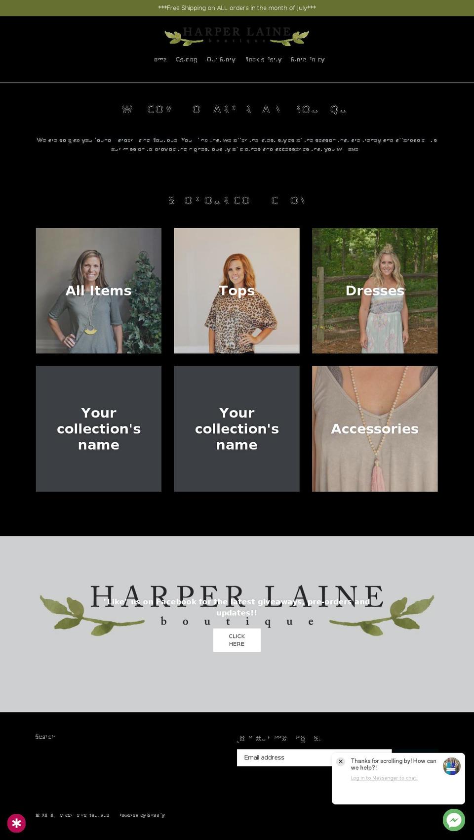 harperlaine.com — Shopify storefront screenshot