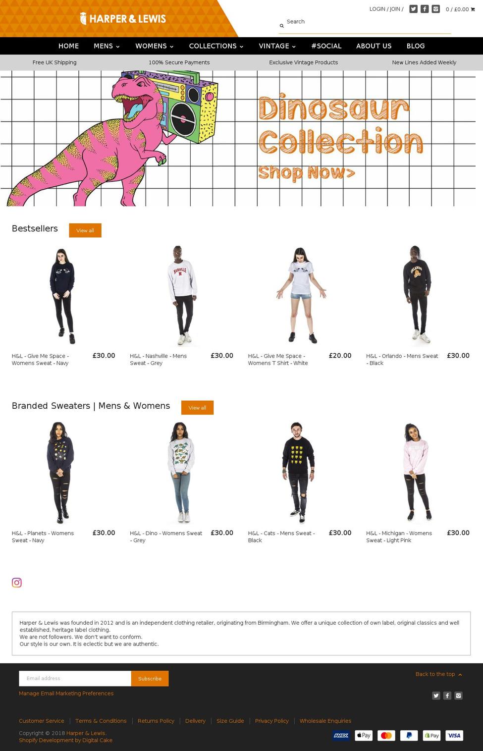 harperlewis.myshopify.com shopify website screenshot