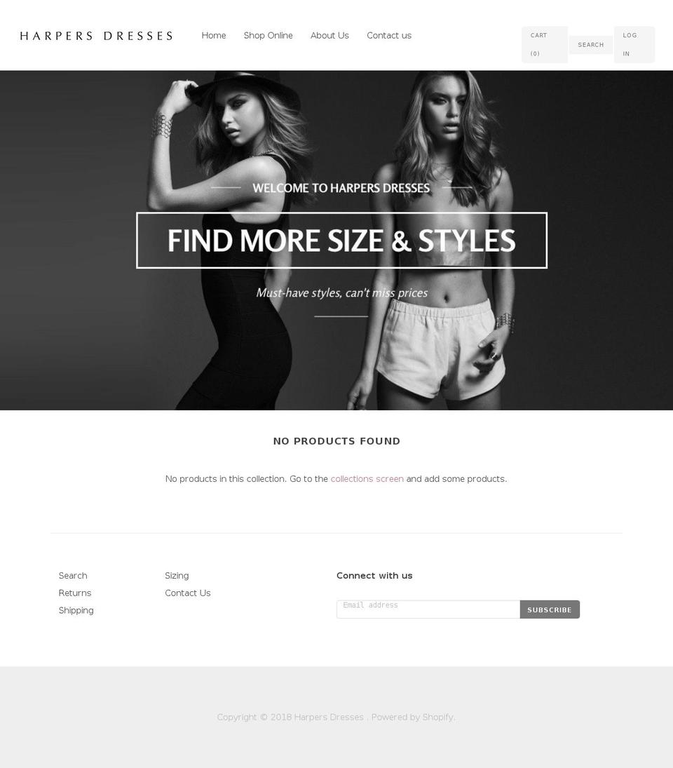 Nouveau Shopify theme site example harpersdresses.com