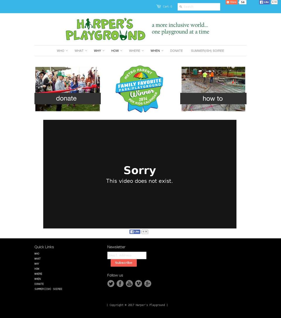 harpersplayground.org shopify website screenshot