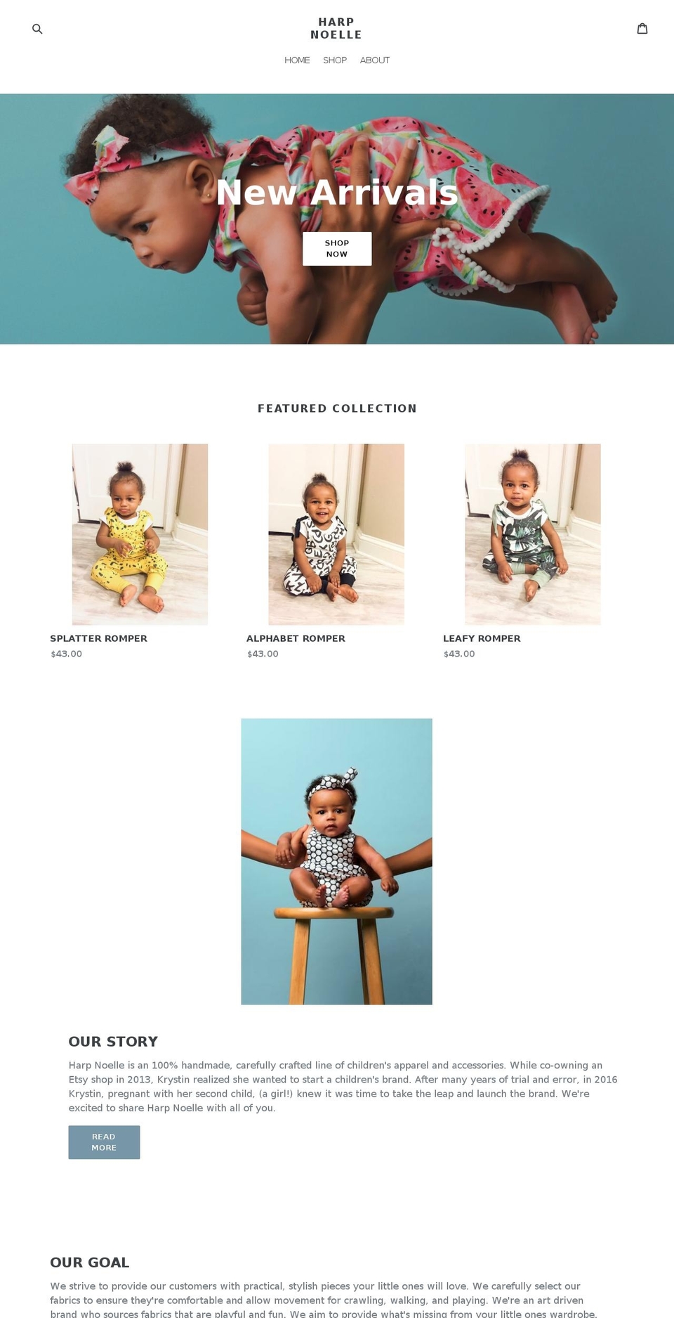 harpnoelle.com — Shopify storefront screenshot