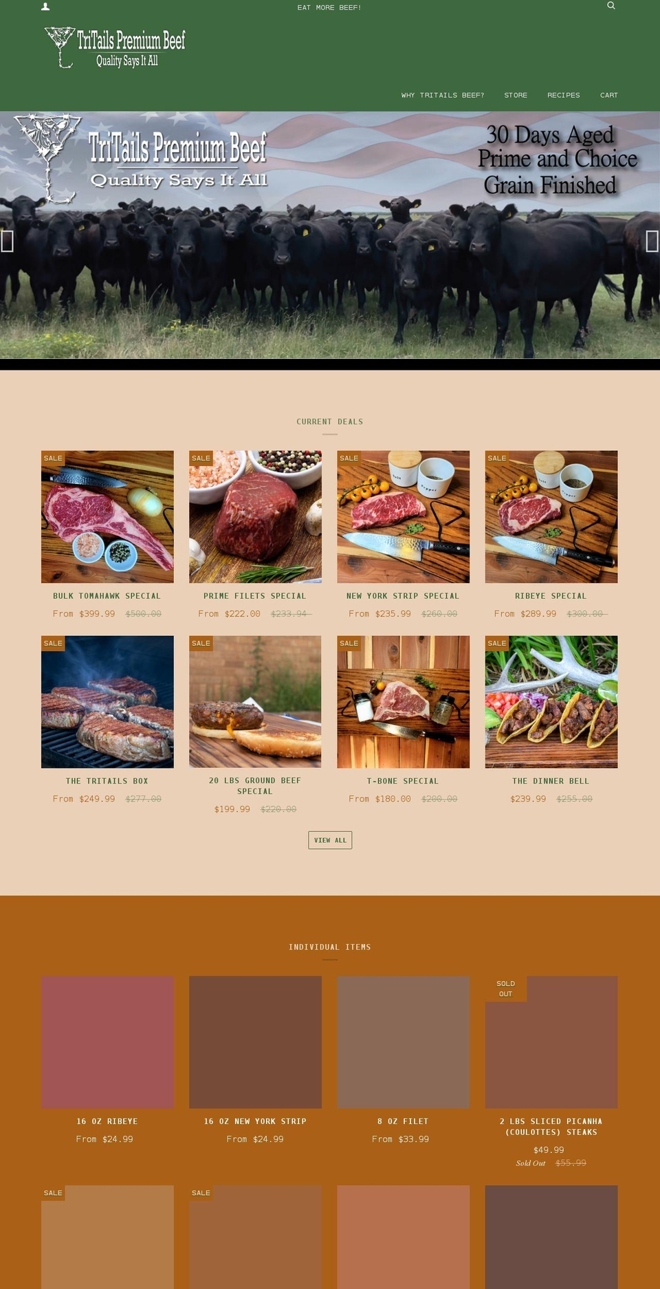 harrellcattleranch.com — Shopify storefront screenshot
