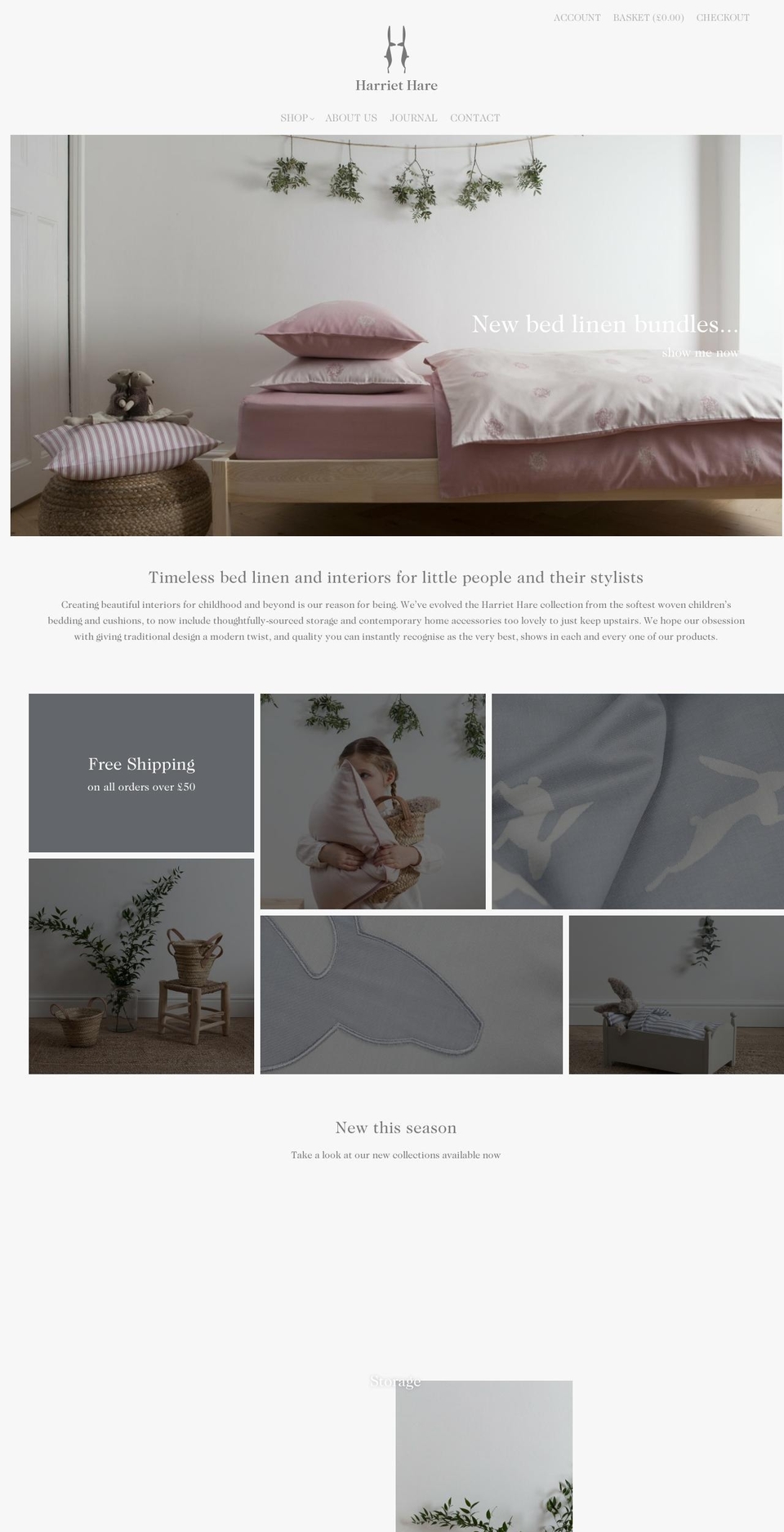 UC Live Shopify theme site example harriethare.com