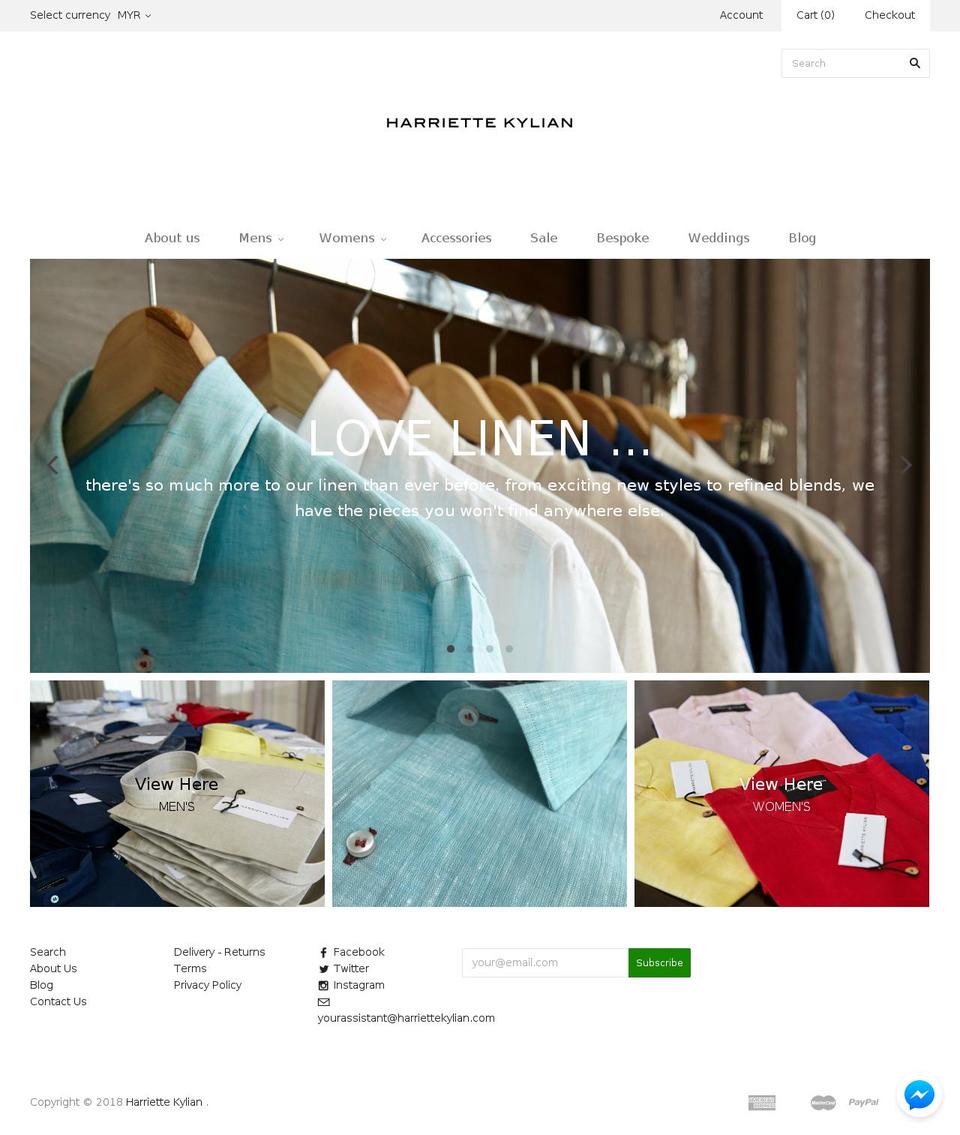 harriettekylian.com — Shopify storefront screenshot