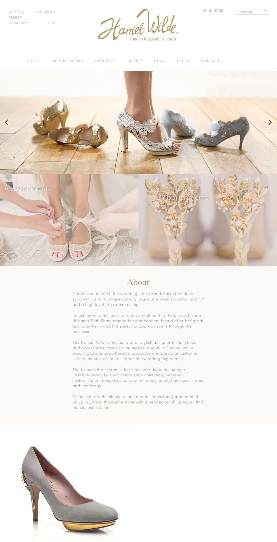 Harriet Wilde New - Dec Shopify theme site example harrietwilde.com