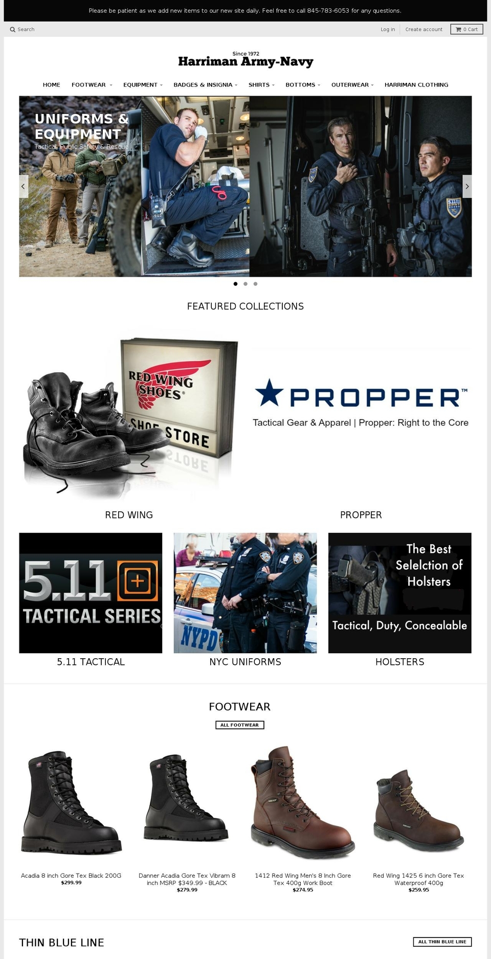 harrimanarmynavy.com shopify website screenshot