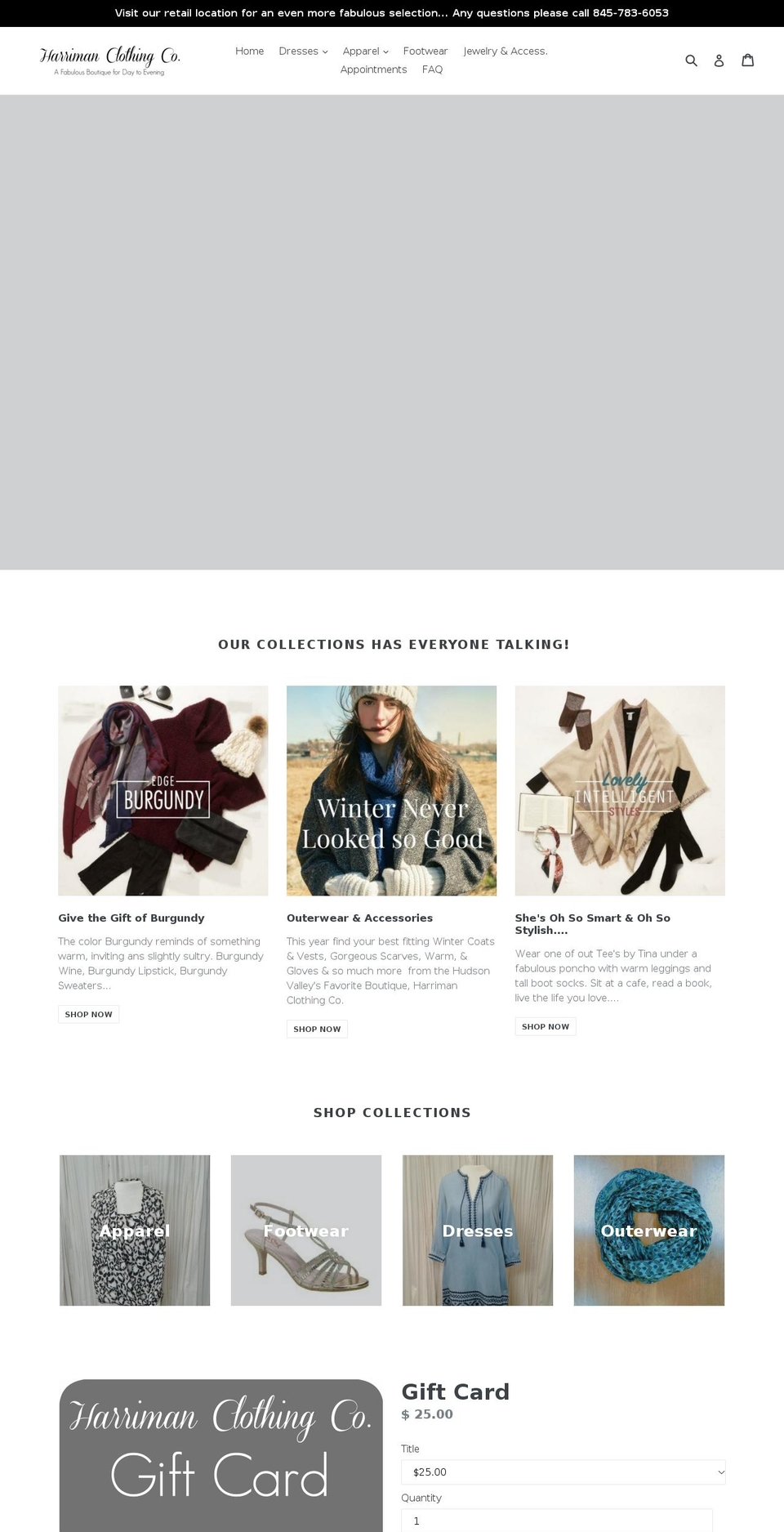 harrimanclothing.com shopify website screenshot