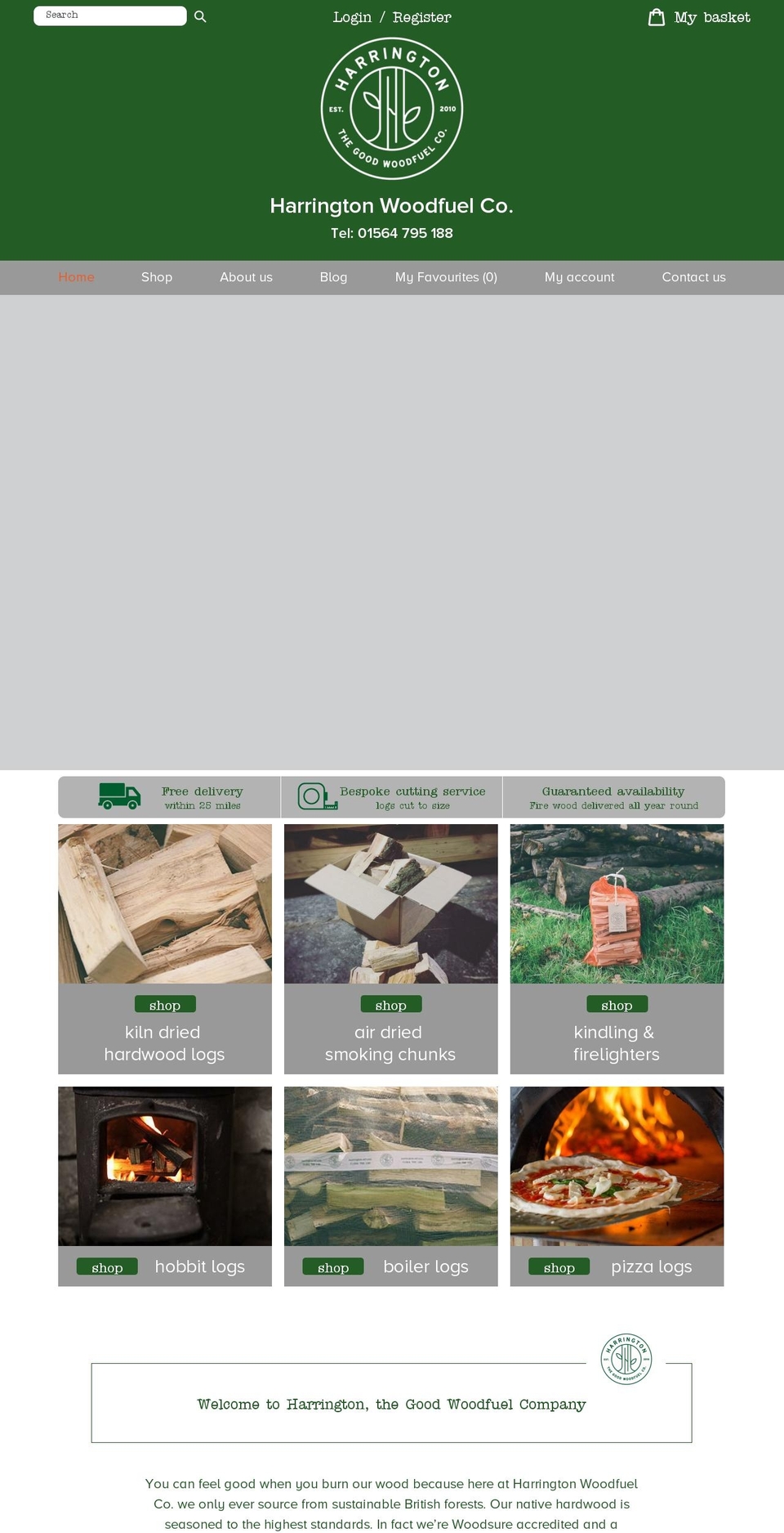 Harrington Woodfuel Shopify theme site example harrington-wf.com