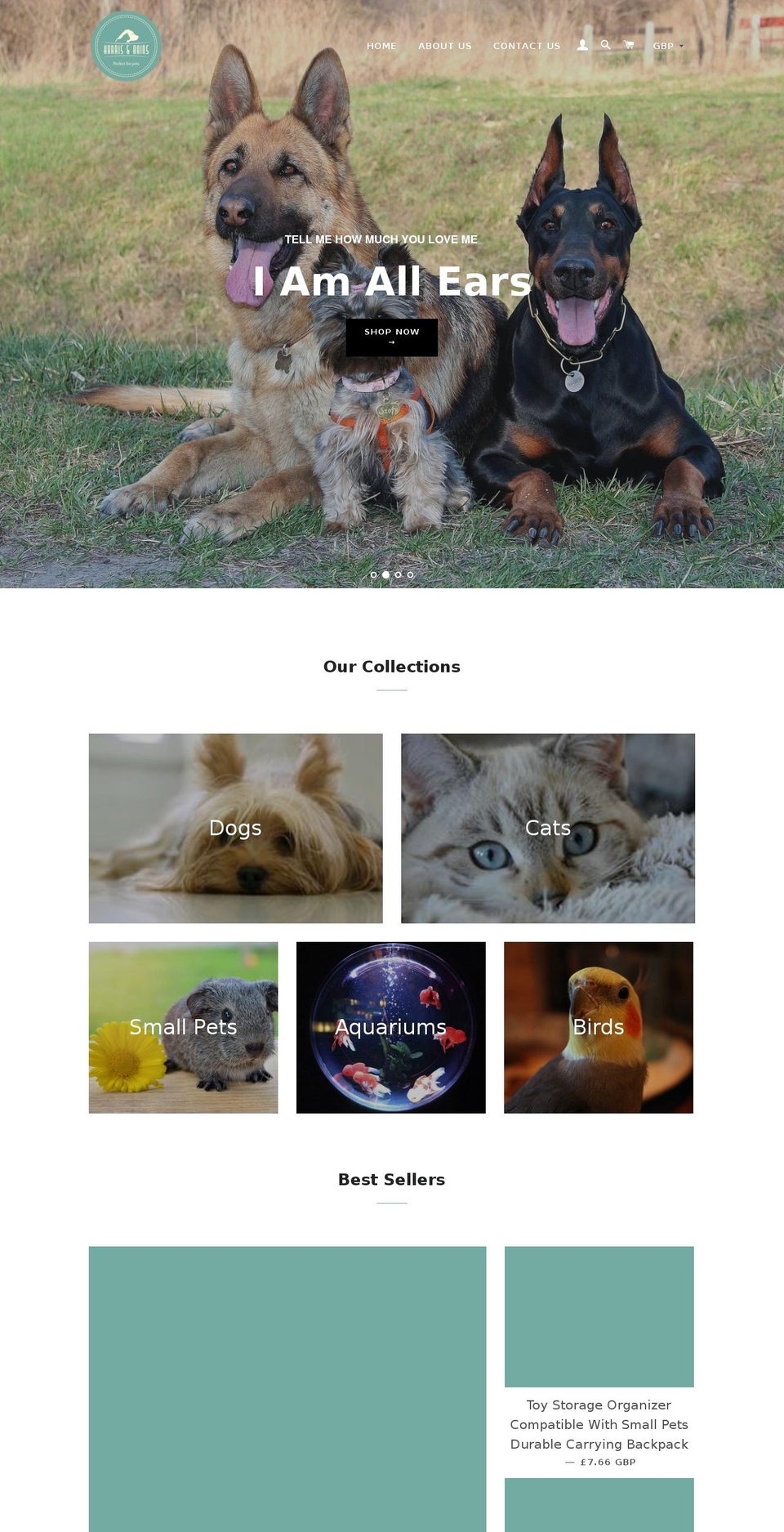 harrisandbaines.com shopify website screenshot