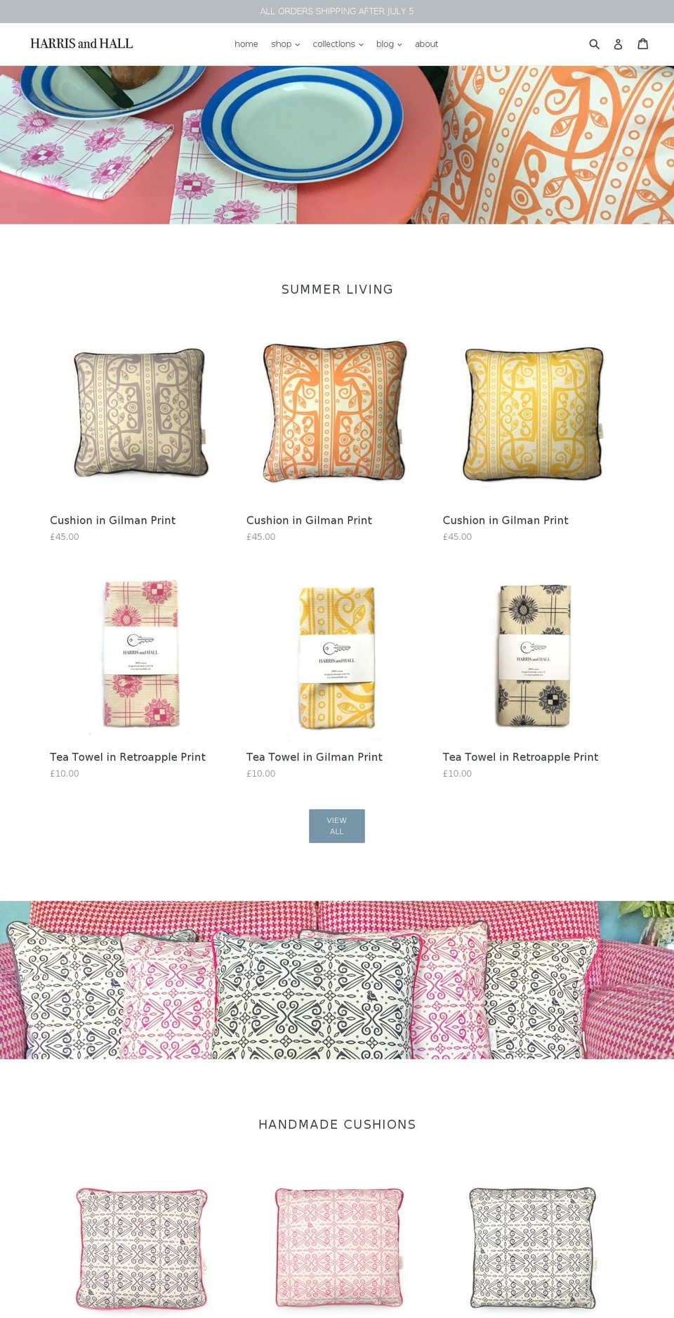 harrisandhall.com shopify website screenshot