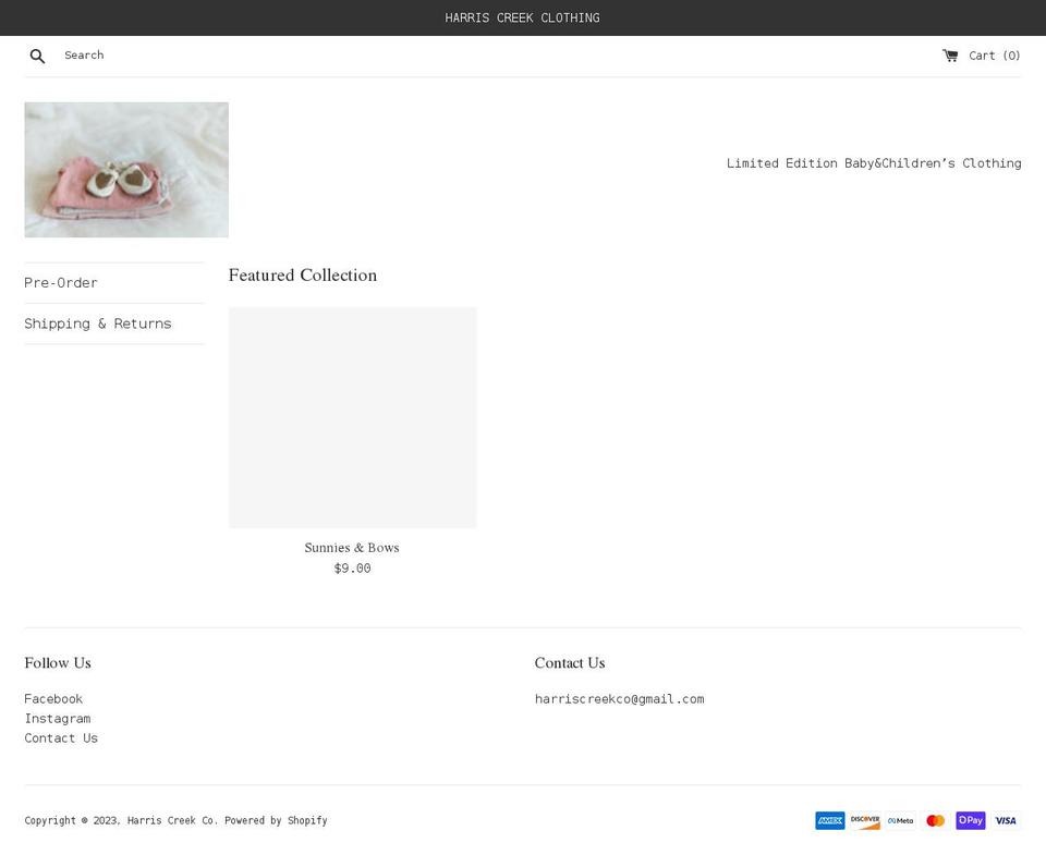 harriscreekco.com shopify website screenshot